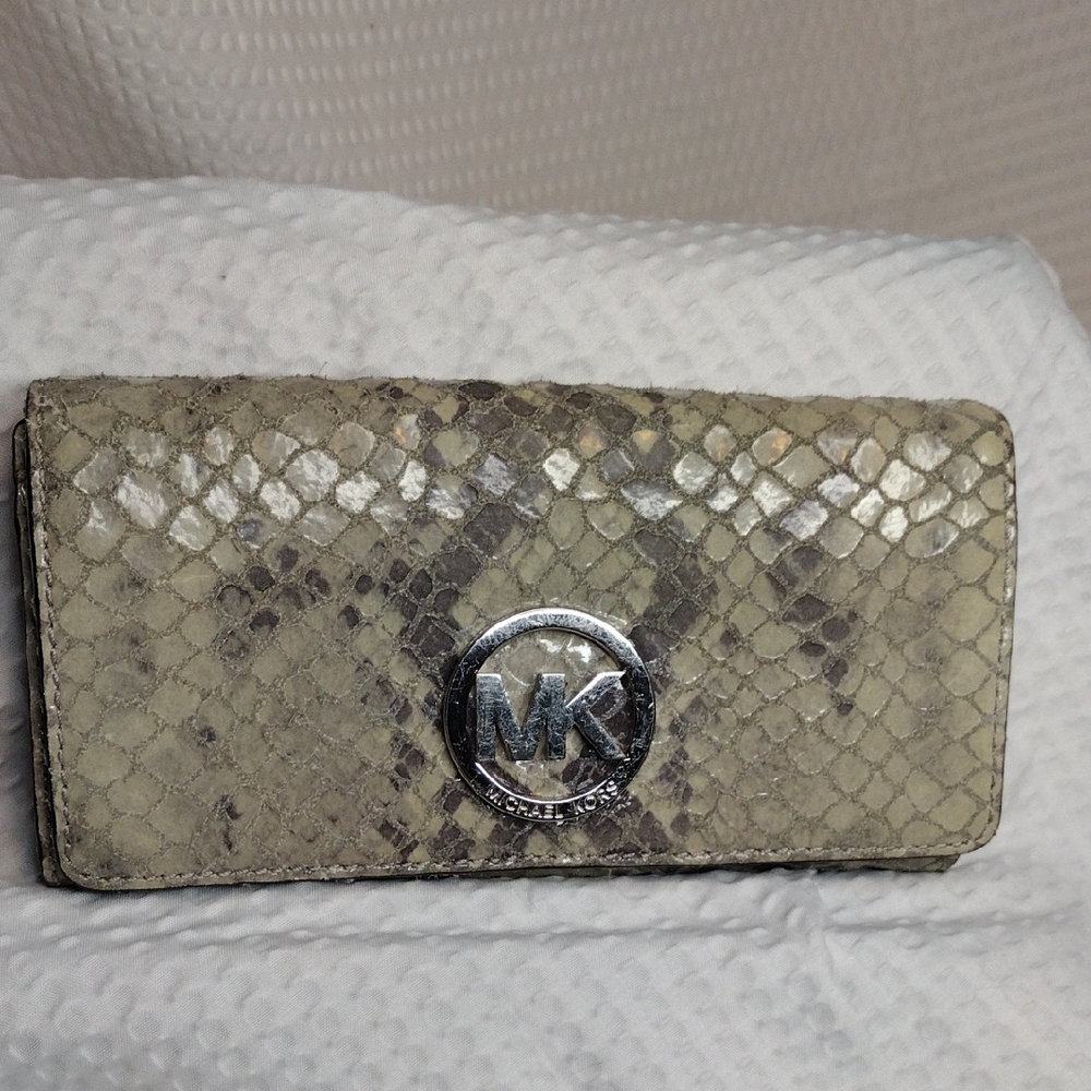 Michael Kors Fulton Flap Python Embossed Continen… - image 1